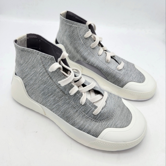 ADIDAS BY STELLA MCCARTNEY TREINO MID-CUT SHOES IN HEATHERED GREY WHITE SIZE 6.5 - Picture 7 of 16
